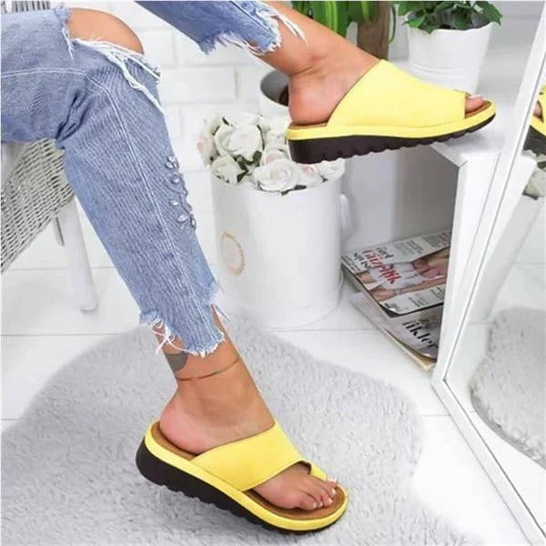 Arch Support Sandals with Curved Sole and Padded Straps, Slip-Resistant Outsole All Vera Mart