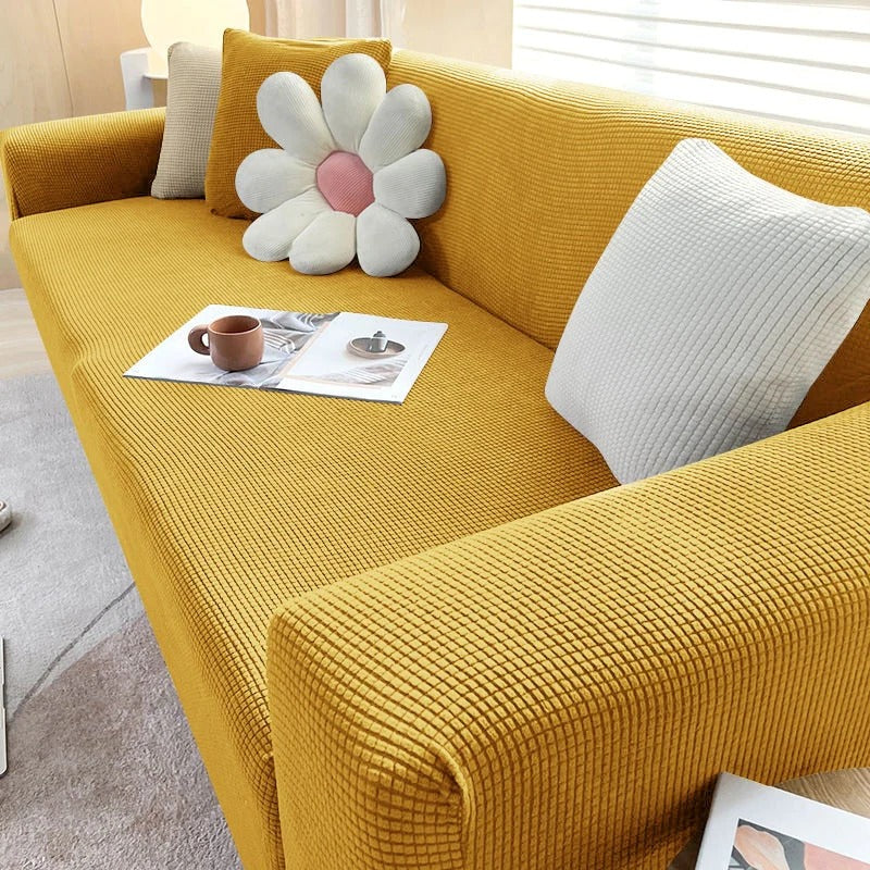 Elastic Sofa Cover with Machine Washable Fabric and Secure Grip, Pet Proof All Vera Mart