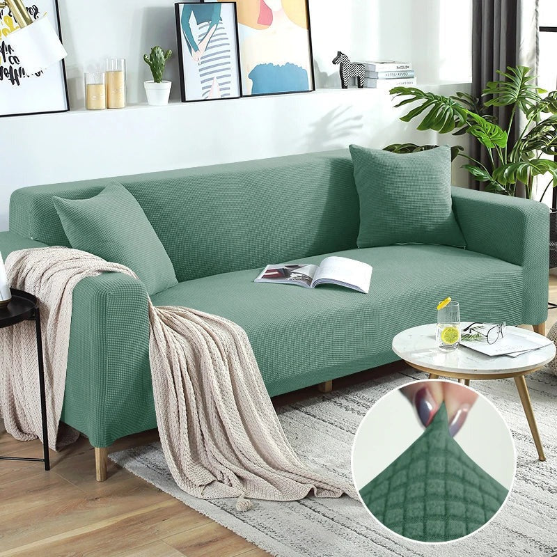 Elastic Sofa Cover with Machine Washable Fabric and Secure Grip, Pet Proof All Vera Mart