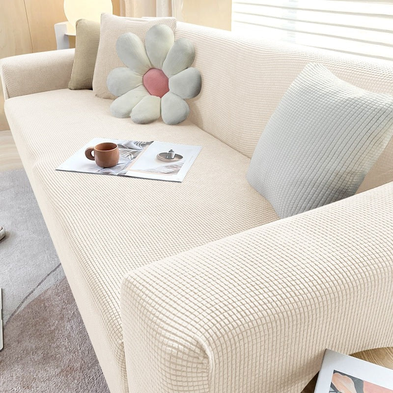 Elastic Sofa Cover with Machine Washable Fabric and Secure Grip, Pet Proof All Vera Mart