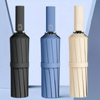 Compact Foldable Umbrella with Reinforced Ribs and UV Blocking, Windproof Design All Vera Mart