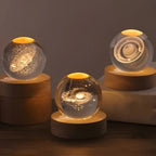 3D Engraved Sphere Lamp with Touch Activation and LED Base All Vera Mart