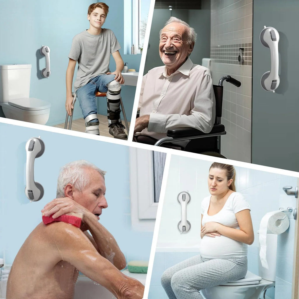 Bathroom Safety Bar with Dual Locking Suction Cups and 300lb Weight Capacity All Vera Mart