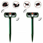 Motion Activated Ultrasonic Animal Repeller with Solar Panel and 30ft Detection Range All Vera Mart