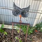 Outdoor Metal Bird Sculpture with Flapping Motion and Six-Point Ground Stake All Vera Mart