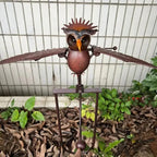 Outdoor Metal Bird Sculpture with Flapping Motion and Six-Point Ground Stake All Vera Mart