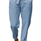 Casual Top and Pants Set with Round Neck and Braided Accent Detail All Vera Mart