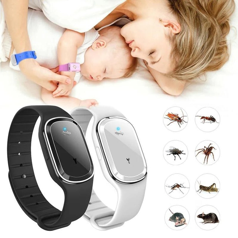 Ultrasonic Mosquito Repellent Wristband with Three Blocking Modes and 130-Hour Runtime All Vera Mart