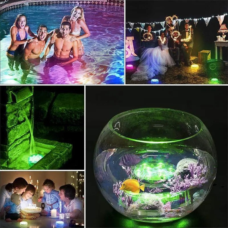 Waterproof LED Pool Light with 16-Color Remote and 360-Degree Illumination All Vera Mart