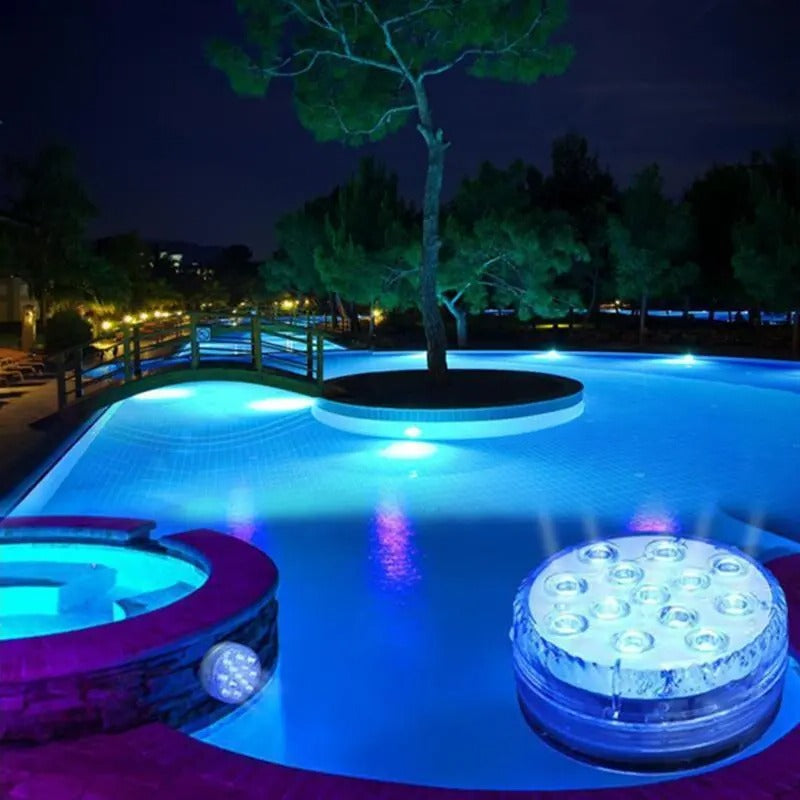 Waterproof LED Pool Light with 16-Color Remote and 360-Degree Illumination All Vera Mart