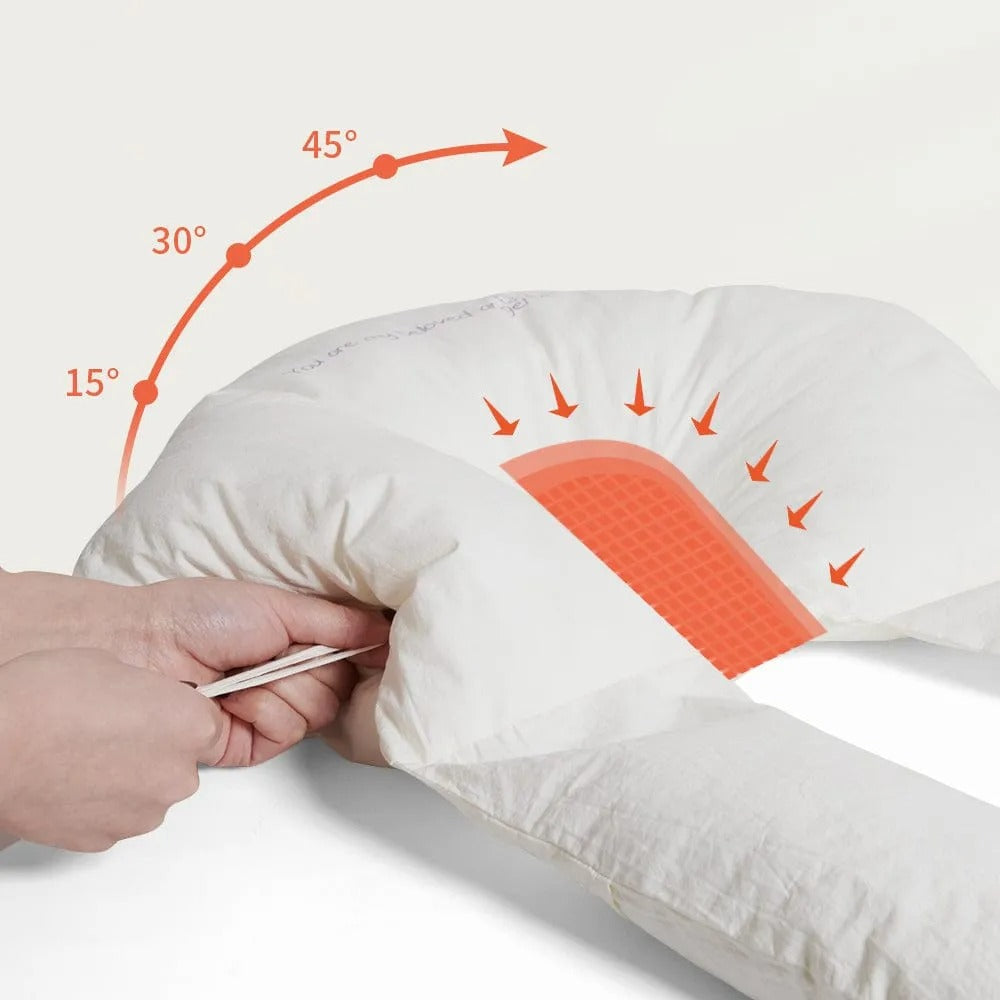 Adjustable Baby Pillow with Recessed Head Zone and Arm Grooves for Newborn to Toddler All Vera Mart
