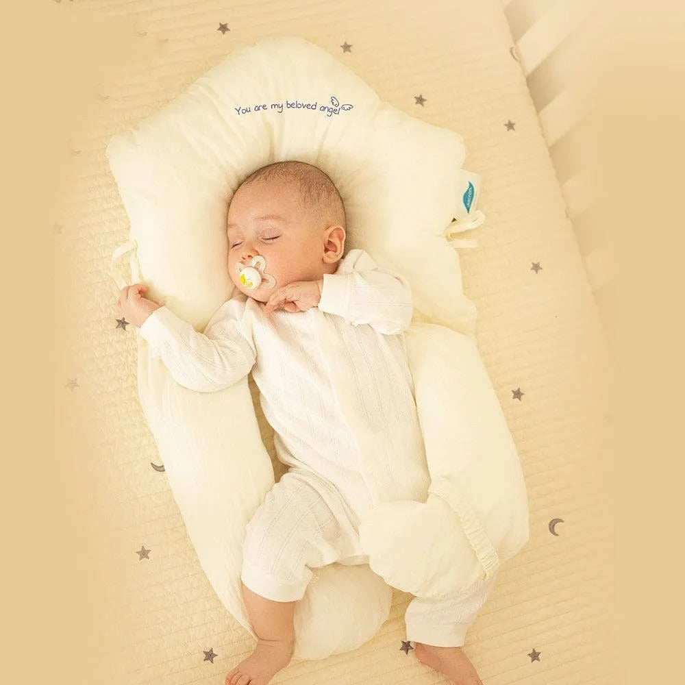 Adjustable Baby Pillow with Recessed Head Zone and Arm Grooves for Newborn to Toddler All Vera Mart