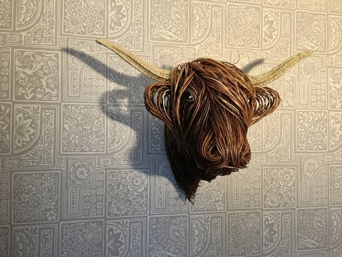 Highland Cattle Wall Sculpture with Textured Surface and Mount System, 24.8 x 20.9 Inches All Vera Mart