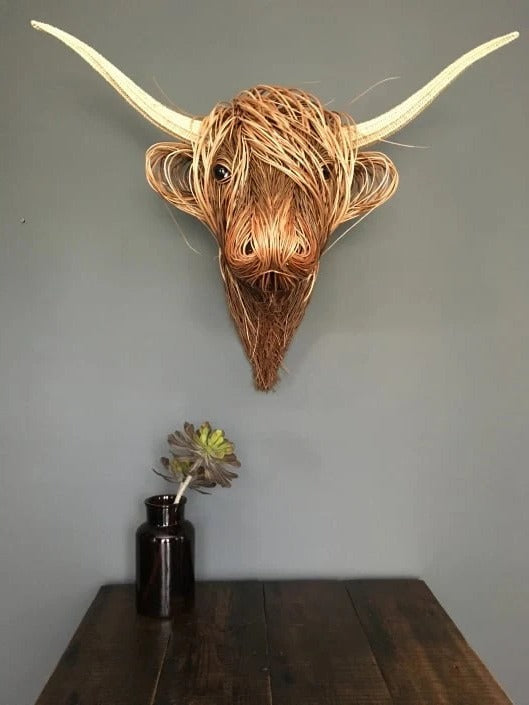 Highland Cattle Wall Sculpture with Textured Surface and Mount System, 24.8 x 20.9 Inches All Vera Mart