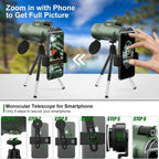 Monocular with 600X Magnification and Multi-Layer Lens System for Wildlife Observation All Vera Mart