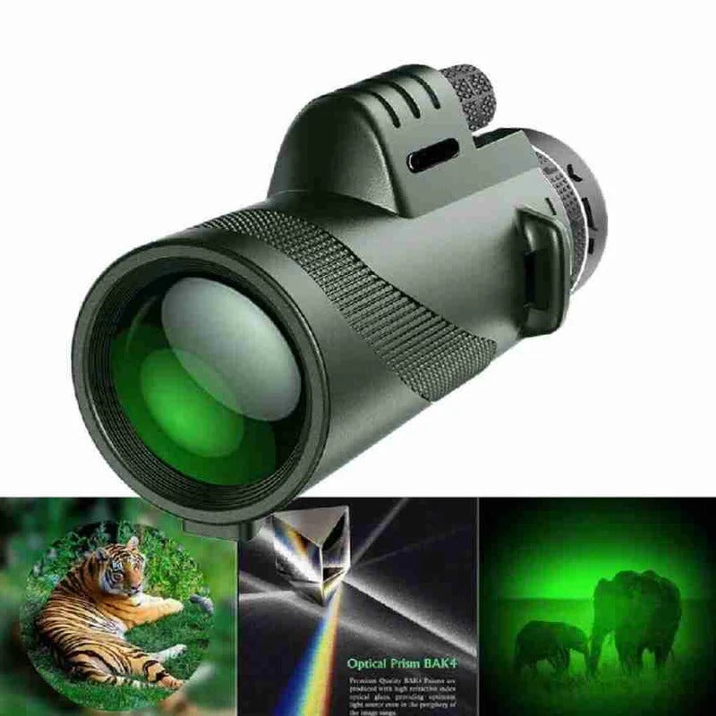 Monocular with 600X Magnification and Multi-Layer Lens System for Wildlife Observation All Vera Mart