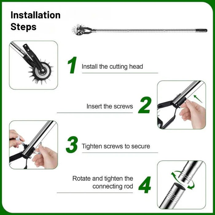 Manual Lawn Edger with Rolling Base and Adjustable Handle All Vera Mart