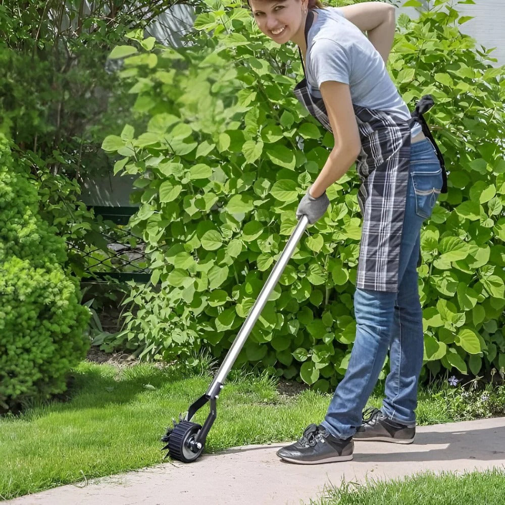 Manual Lawn Edger with Rolling Base and Adjustable Handle All Vera Mart