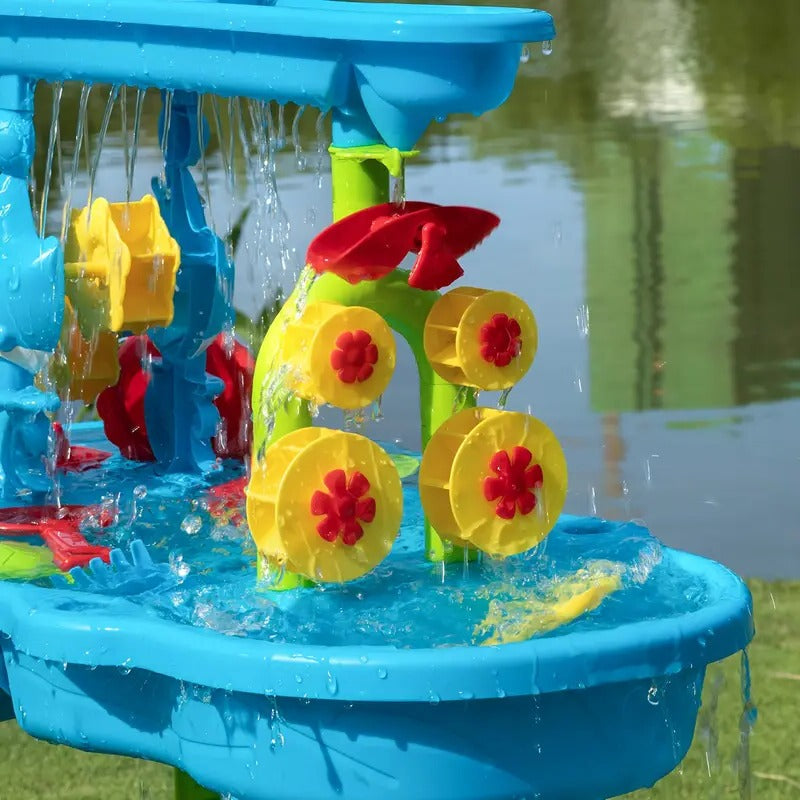 Sand and Water Play Table with 15 Accessories and Divided Zones for Kids 3+ All Vera Mart