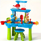 Sand and Water Play Table with 15 Accessories and Divided Zones for Kids 3+ All Vera Mart