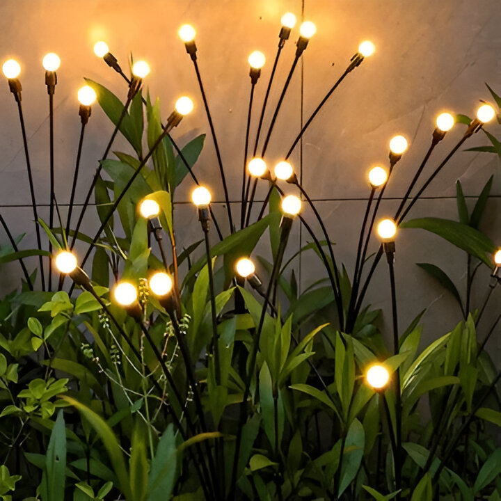 Solar Garden Stakes with Firefly Flicker Effect and Flexible Stems, 27.5 Inch All Vera Mart