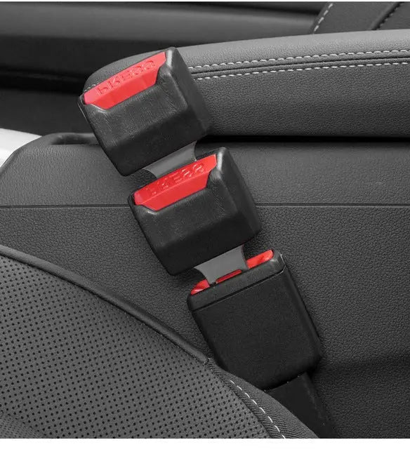 Seat Belt Extender with Reinforced Metal Tongue and Compact Portable Design, Set of 2 All Vera Mart