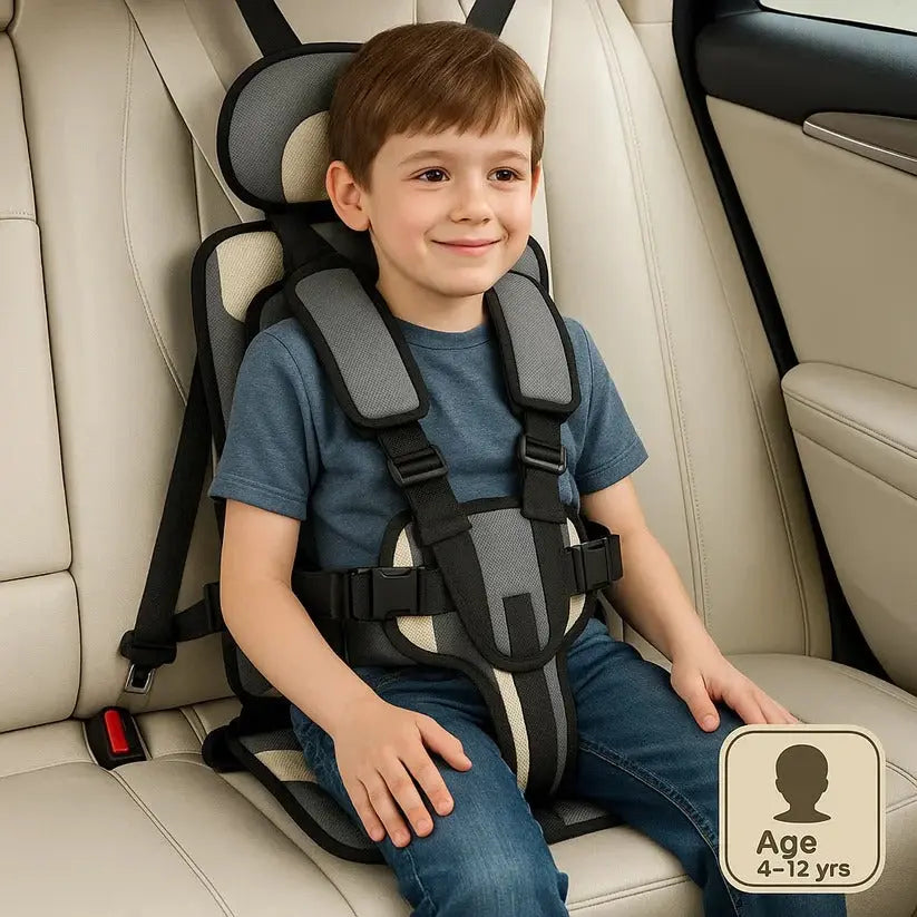 Portable Booster Seat with Five-Point Harness and Removable Machine-Washable Cover All Vera Mart