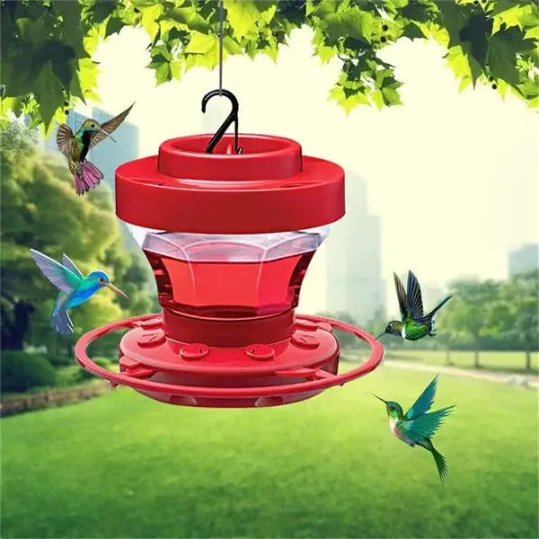 Hummingbird Feeder 16 Oz with Ant Moat and 8 Feeding Ports, Clear Leakproof Reservoir All Vera Mart