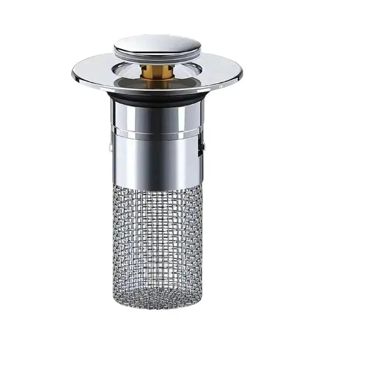 Sink Stopper with Pop Up Plug and Removable Strainer, Dual-Layer Silicone Seal All Vera Mart