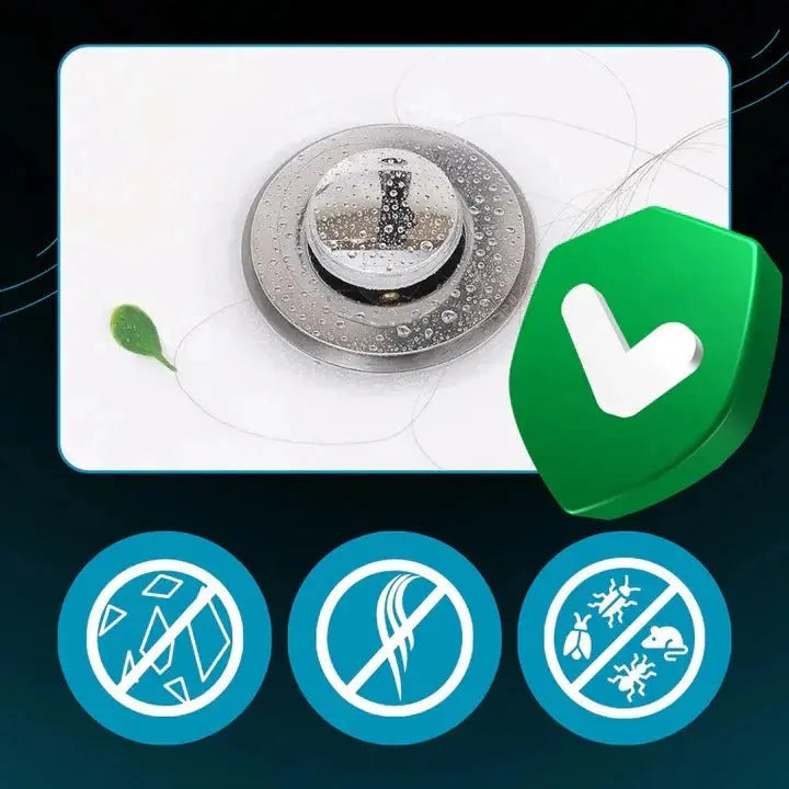 Sink Stopper with Pop Up Plug and Removable Strainer, Dual-Layer Silicone Seal All Vera Mart