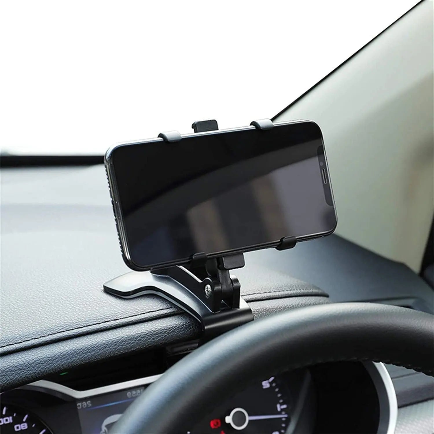 Car Phone Mount with 360-Degree Rotation and Multiple Mounting Options, One-Handed Release All Vera Mart