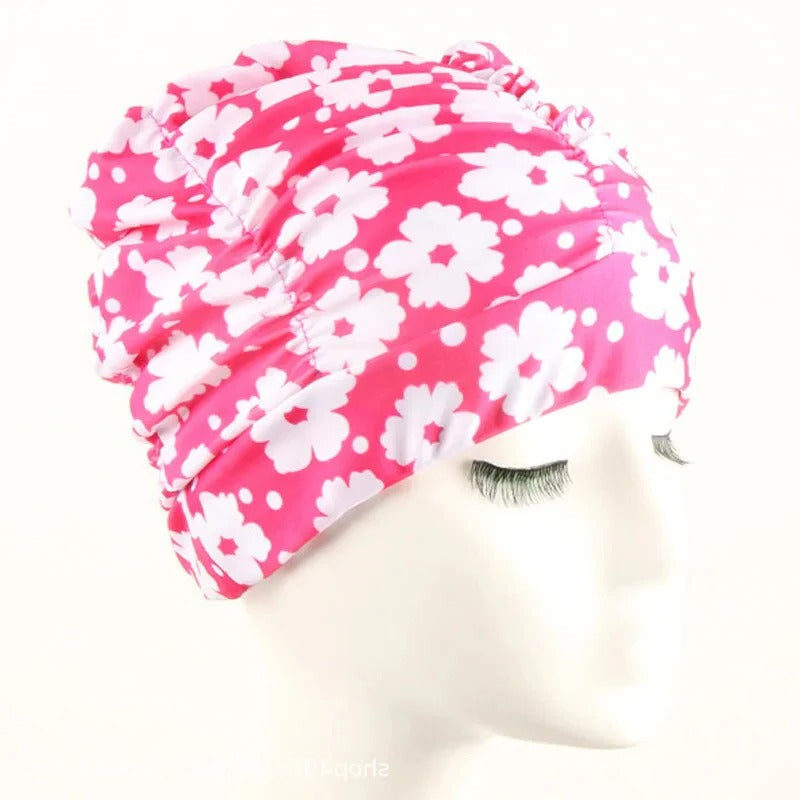 Turban Swimming Cap with Twist Front and Stretch Fit for All Hair Types All Vera Mart