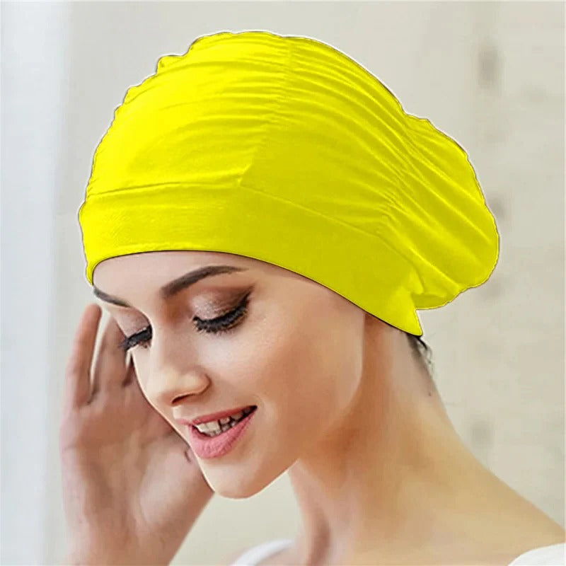 Turban Swimming Cap with Twist Front and Stretch Fit for All Hair Types All Vera Mart