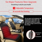 Car Seat Heating Pad with Dual Power Settings and Anti-Slip Backing All Vera Mart