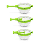 Manual Salad Spinner Bowl with Collapsible Handle and Quick Stop Mechanism All Vera Mart