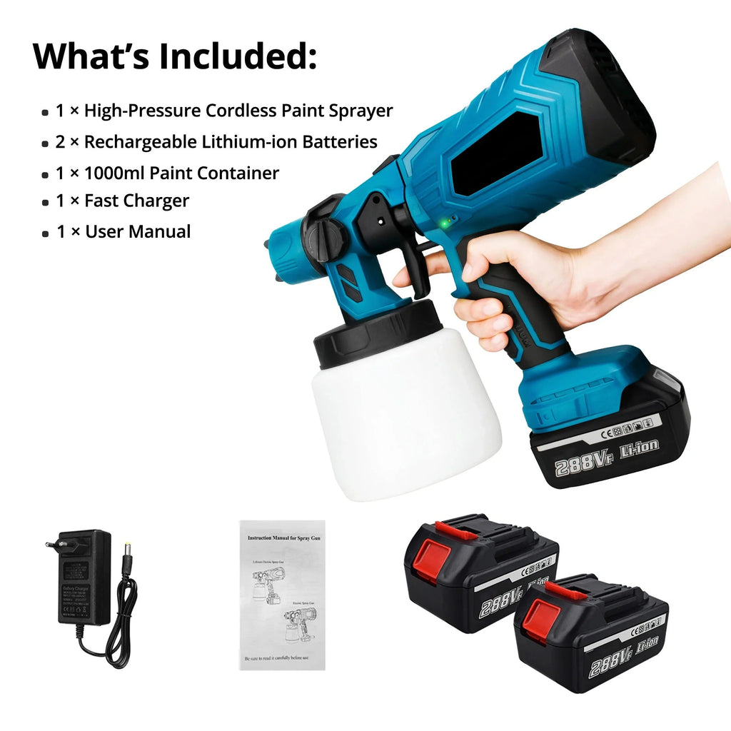 Battery-Powered Paint Sprayer with Adjustable Flow Control and Multiple Spray Patterns All Vera Mart
