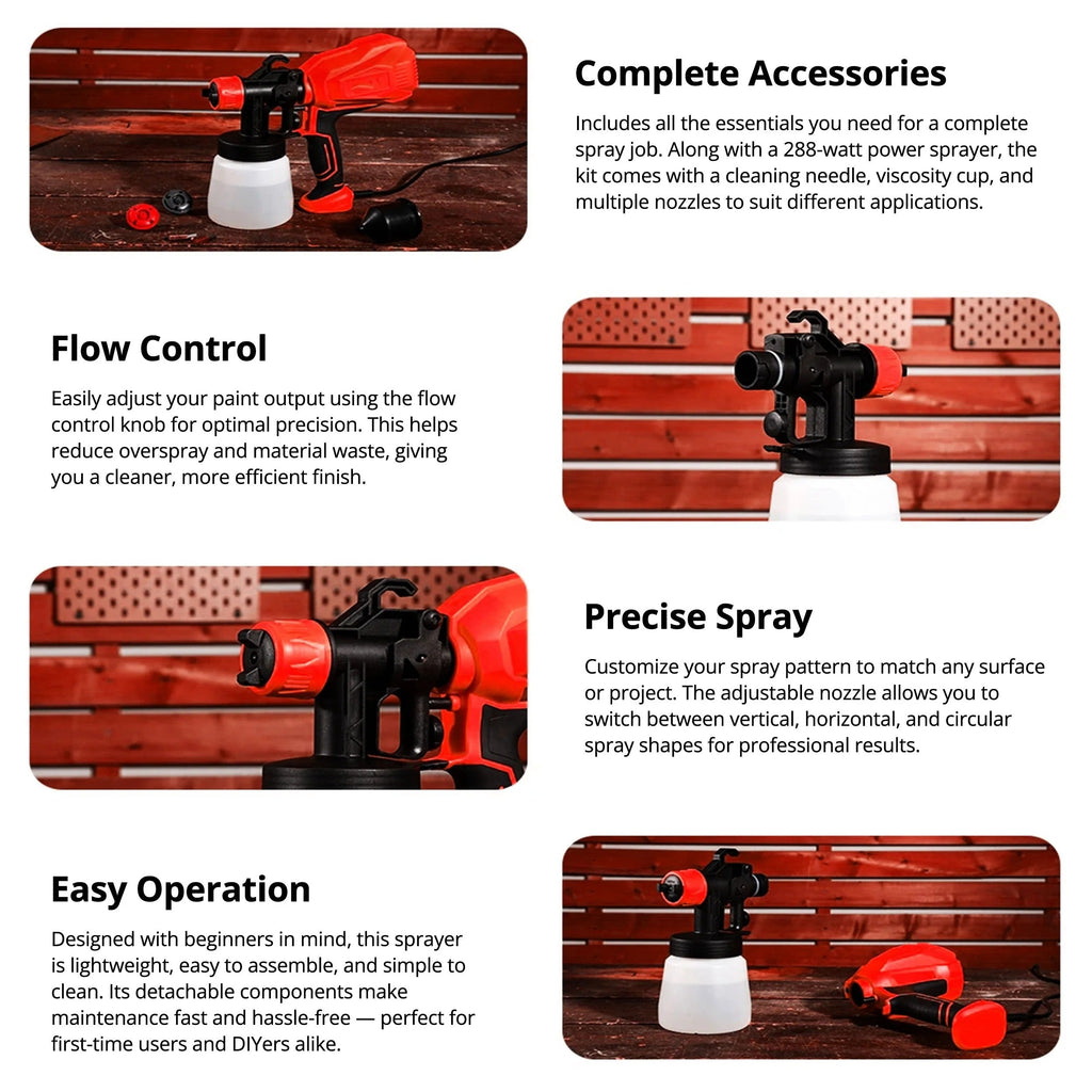 Battery-Powered Paint Sprayer with Adjustable Flow Control and Multiple Spray Patterns All Vera Mart