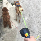 Dual Retractable Dog Leash with 360° Swivel and Built-In LED Light, 9.8 ft Per Lead All Vera Mart