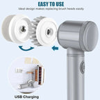Electric Spin Scrubber with 450 RPM Motor and Six Brush Heads, 100-Minute Runtime All Vera Mart