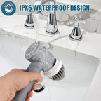 Electric Spin Scrubber with 450 RPM Motor and Six Brush Heads, 100-Minute Runtime All Vera Mart