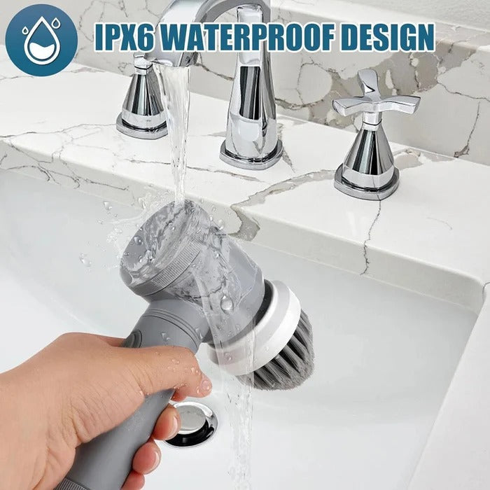 Electric Spin Scrubber with 450 RPM Motor and Six Brush Heads, 100-Minute Runtime All Vera Mart