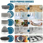 Electric Spin Scrubber with 450 RPM Motor and Six Brush Heads, 100-Minute Runtime All Vera Mart