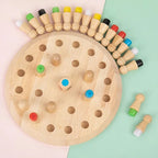 Color Memory Matching Game with 24 Wooden Pegs and Dice for Ages 3+ All Vera Mart