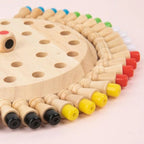 Color Memory Matching Game with 24 Wooden Pegs and Dice for Ages 3+ All Vera Mart