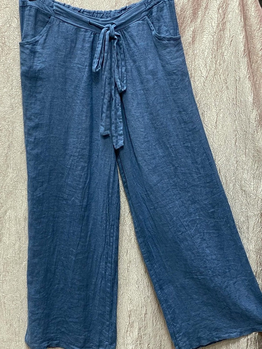 Women's Geometric Two Piece Set with Wide Leg Pants and Matching Sash Belt All Vera Mart