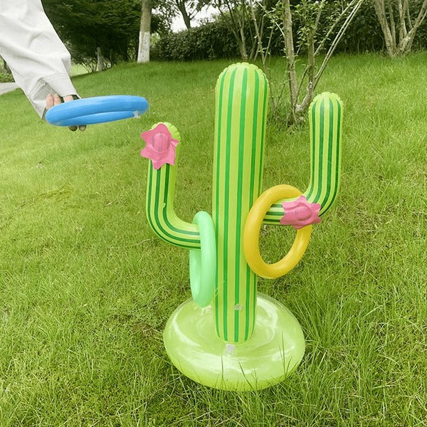 Pool Ring Toss Game with Inflatable Cactus and 6 Rings All Vera Mart