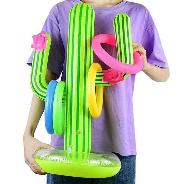 Pool Ring Toss Game with Inflatable Cactus and 6 Rings All Vera Mart