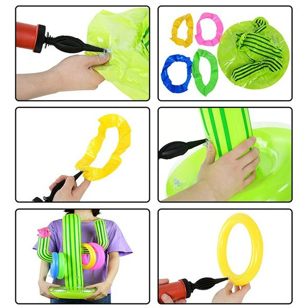 Pool Ring Toss Game with Inflatable Cactus and 6 Rings All Vera Mart