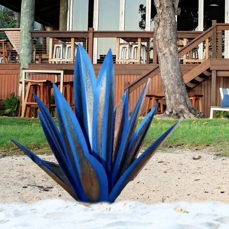Metal Plant Sculpture with Weatherproof Steel and Rustic Finish, Indoor Outdoor Accent All Vera Mart