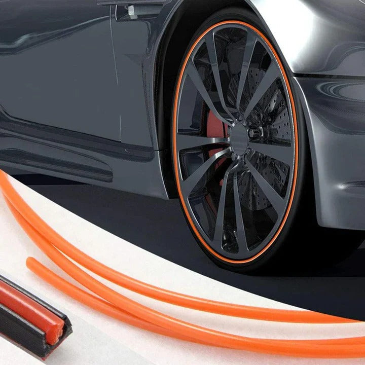 Rubber Wheel Rim Protector Strip with Pressure Sensitive Adhesive, 26.2 Feet All Vera Mart
